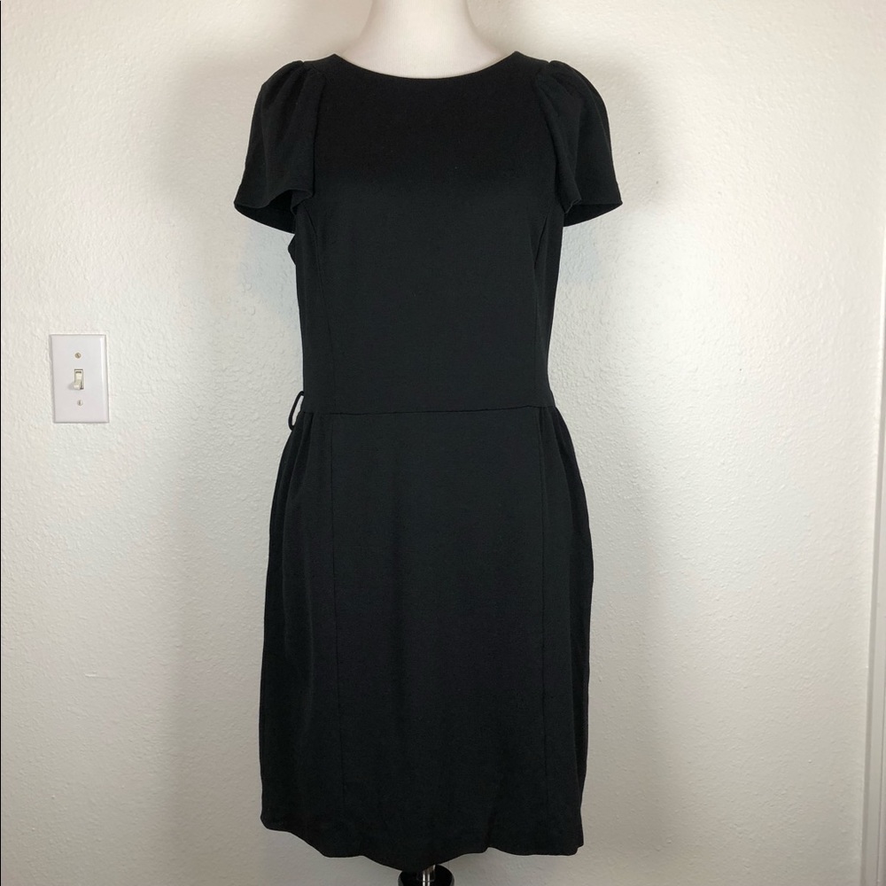 Milly black cap sleeve dress large